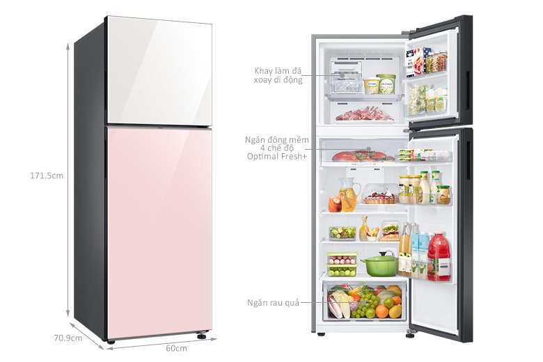 tủ lạnh samsung inverter 348 lít bespoke rt35cb56448csv