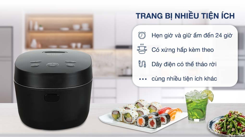nồi cơm cao tần sharp 1.2 lít ks-ih122v-bk