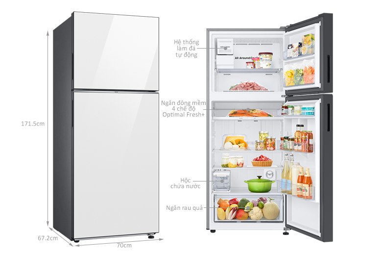 tủ lạnh samsung bespoke inverter 385 lít rt38cb668412sv