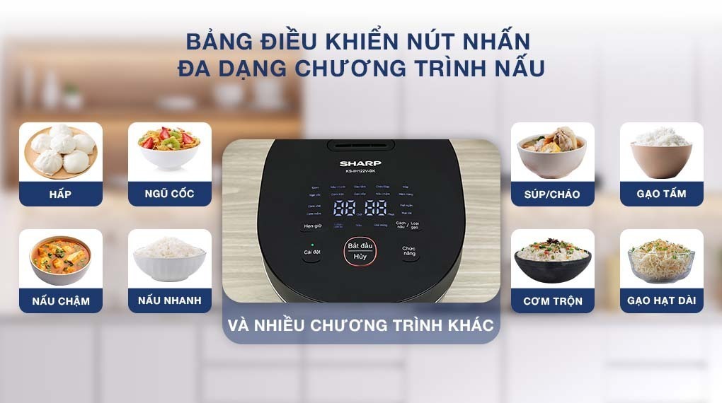 nồi cơm cao tần sharp 1.2 lít ks-ih122v-bk