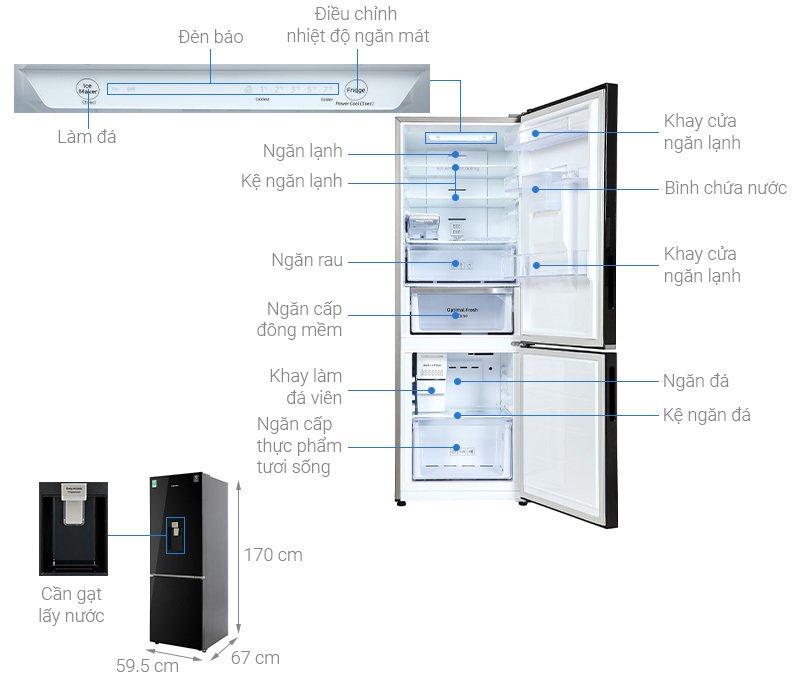 tủ lạnh samsung inverter 307 lít rb30n4190bu/sv