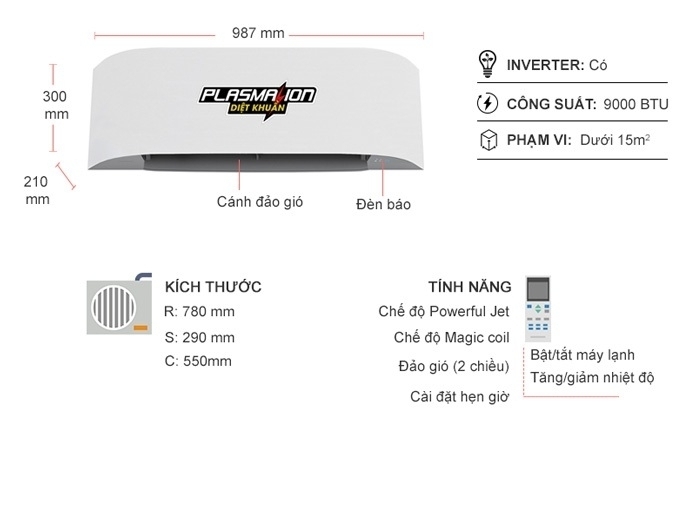 máy lạnh toshiba inverter 1 hp ras-h10t4kcvrg-v