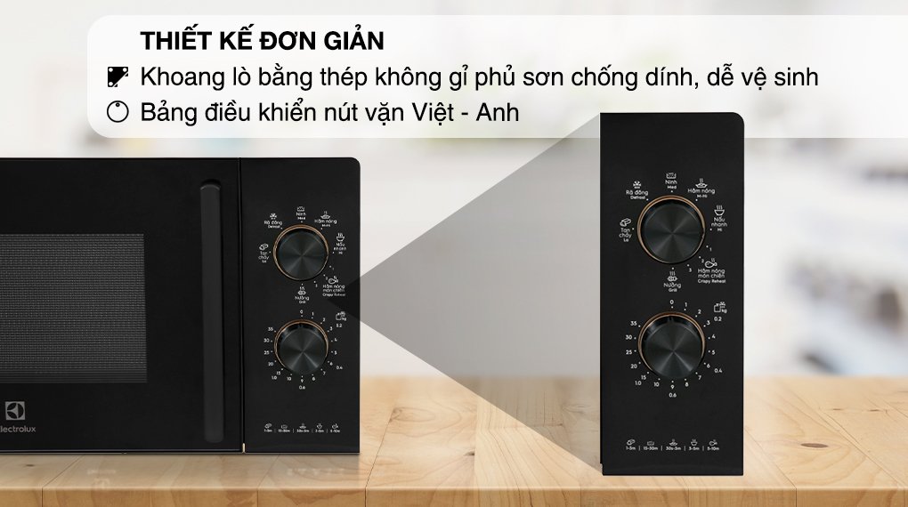 lò vi sóng có nướng electrolux emg20k22b 20 lít