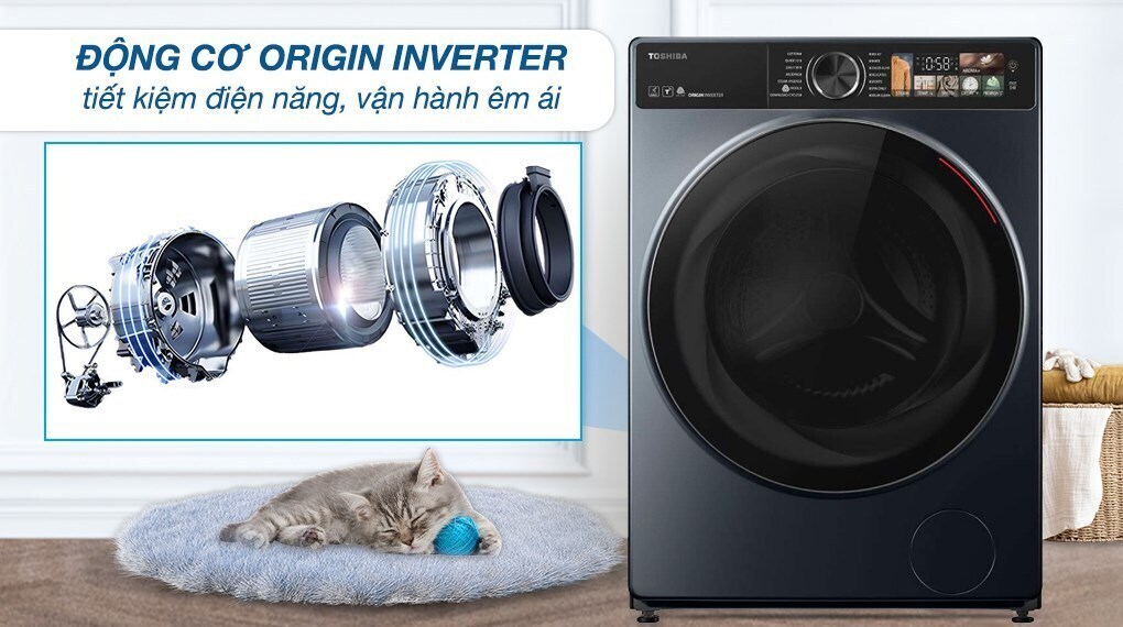 máy giặt toshiba inverter 10.5 kg tw-t25bu115mwv(mg)