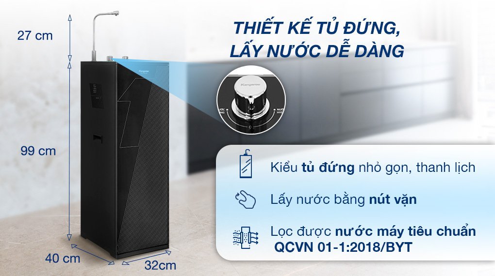 máy lọc nước ro nóng nguội lạnh kangaroo infinity kg10a9i 8 lõi