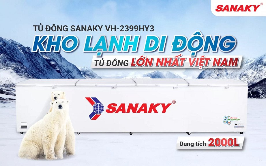 tủ đông inverter sanaky vh-2399hy3 2000 lít