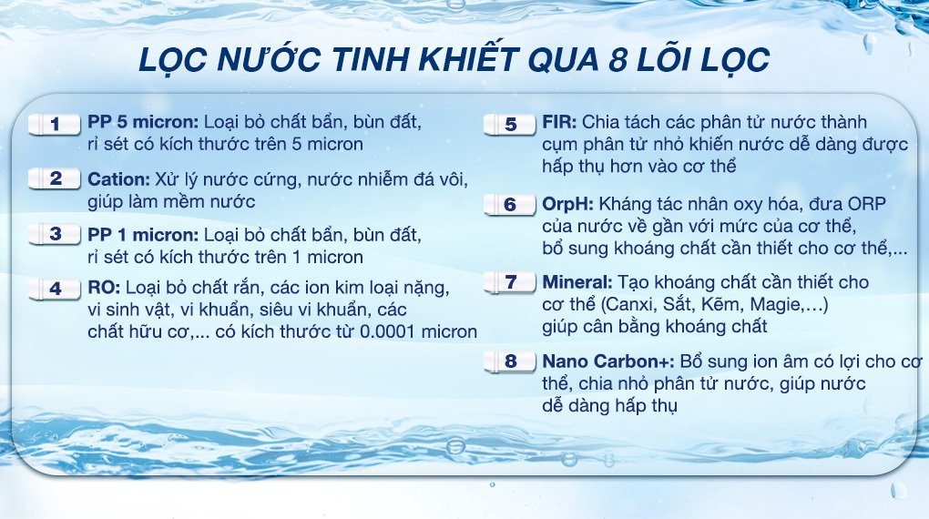 máy lọc nước ro nóng nguội lạnh kangaroo infinity kg10a9i 8 lõi