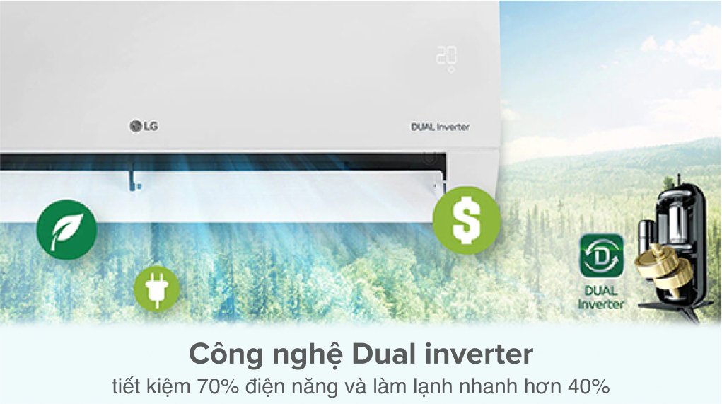 máy lạnh 2 chiều lg inverter 1 hp b10end1