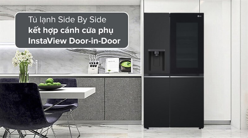 tủ lạnh lg inverter 635 lít side by side instaview gr-g257bl