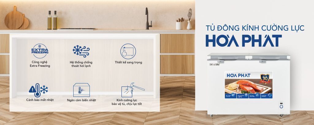 tủ đông hòa phát cánh kính 2 ngăn 2 cánh hpf bd6245.t1