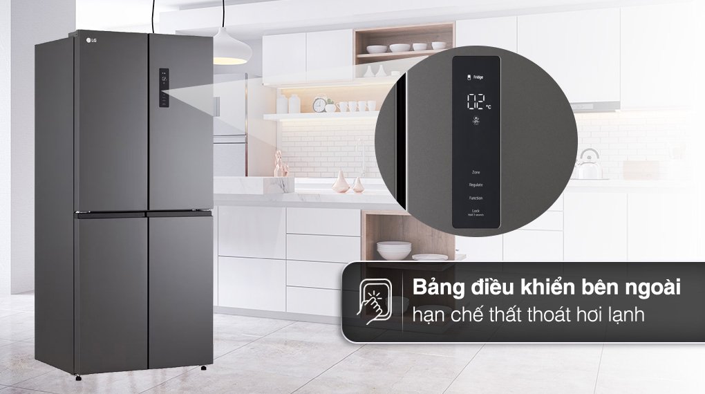 tủ lạnh lg inverter 470 lít multi door gr-b50bl