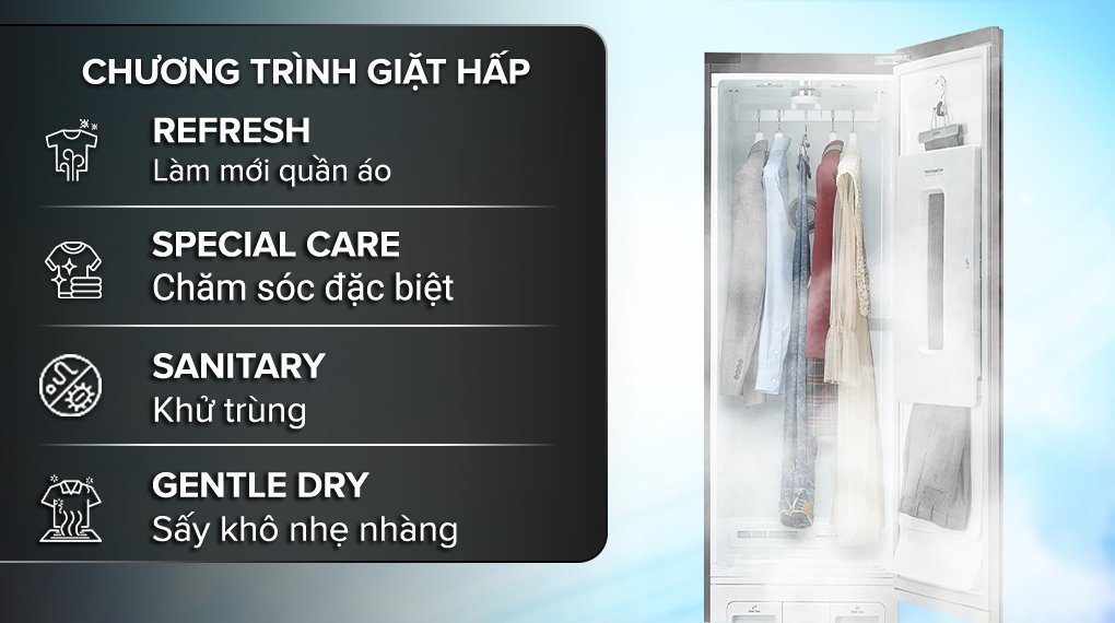 tủ chăm sóc quần áo thông minh lg styler inverter 5 móc s5mb