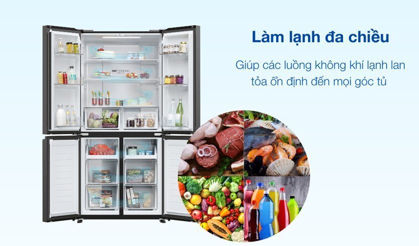 tủ lạnh multidoor aqua inverter 469 lít aqr-m532xa(cbc)