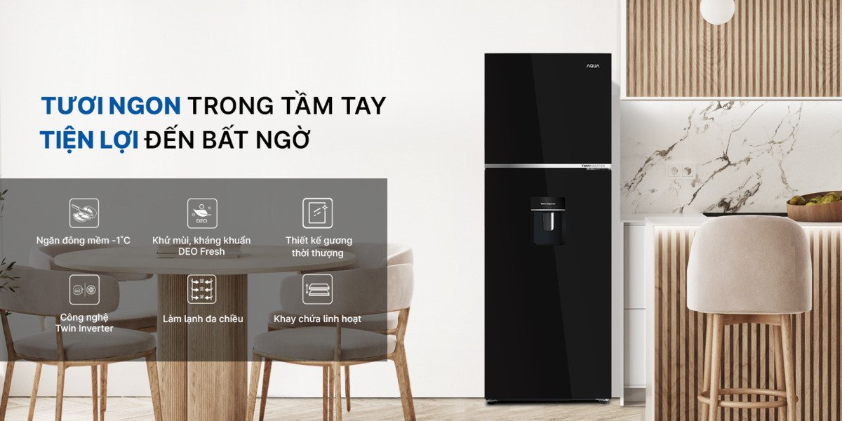 tủ lạnh aqua inverter 345 lít aqr-t380fa(wgb)