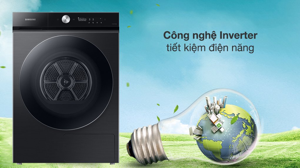 máy sấy bơm nhiệt samsung bespoke ai 17 kg dv17b9750cv/sv