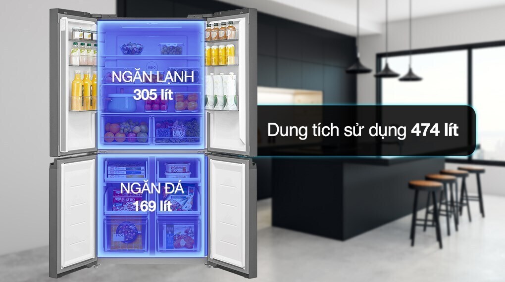 tủ lạnh toshiba inverter 474 lít multi door gr-rf611wi-pgv(22)-xk mới 2024