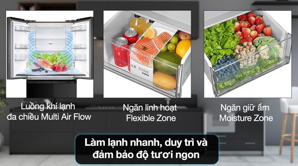 tủ lạnh toshiba inverter 474 lít multi door gr-rf611wi-pgv(22)-xk mới 2024