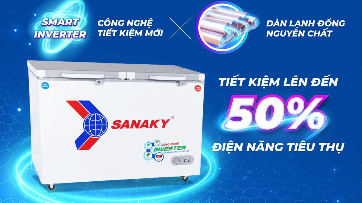 tủ đông inverter sanaky vh-3699w4k 360 lít