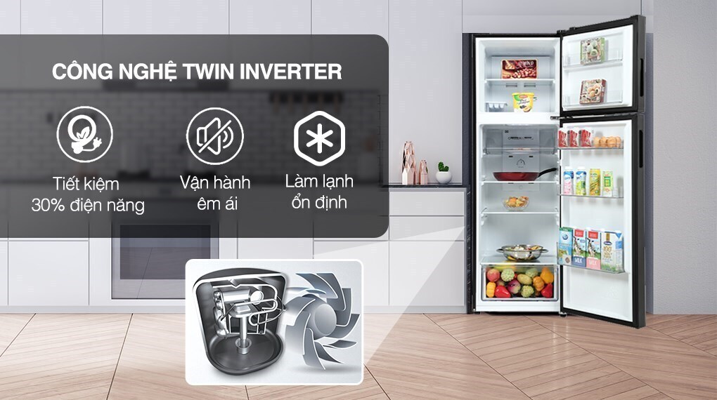 tủ lạnh aqua inverter 283 lít aqr-t299fa(sl) mới 2024