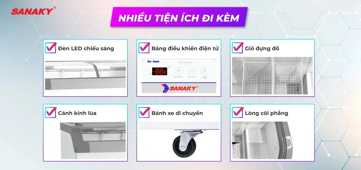 tủ đông trưng bày kem sanaky 280 lít vh-3899kb