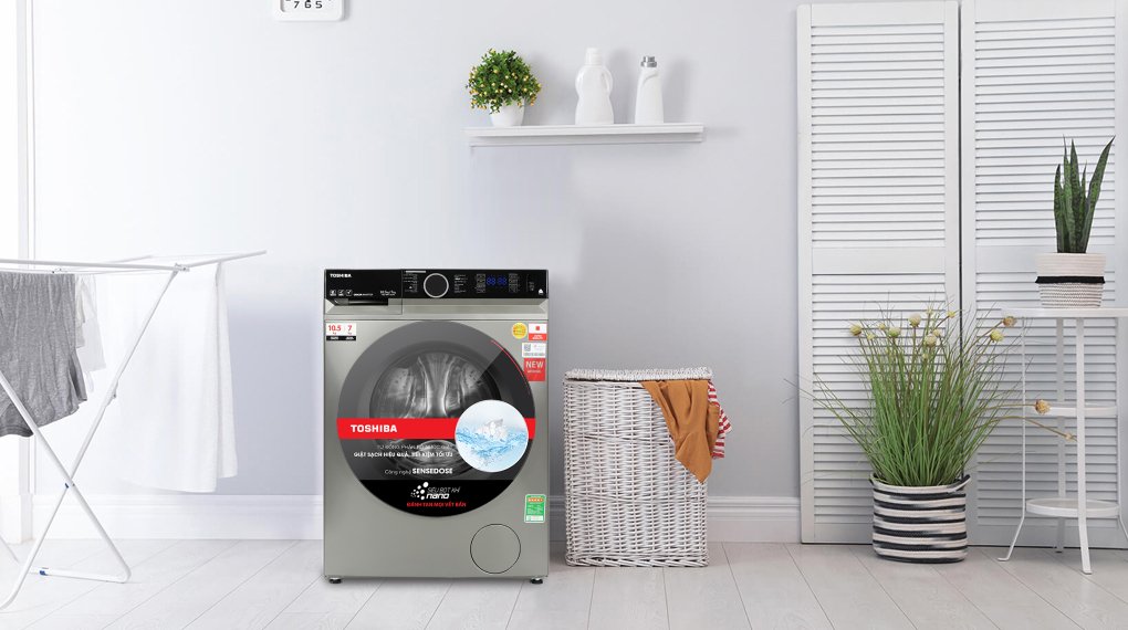 máy giặt sấy toshiba inverter giặt 10.5 kg - sấy 7 kg twd-bm115gf4v(sk)