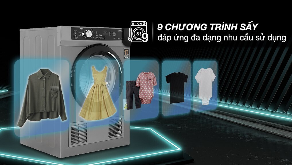 máy sấy thông hơi aqua 8 kg aqh-v800h ss