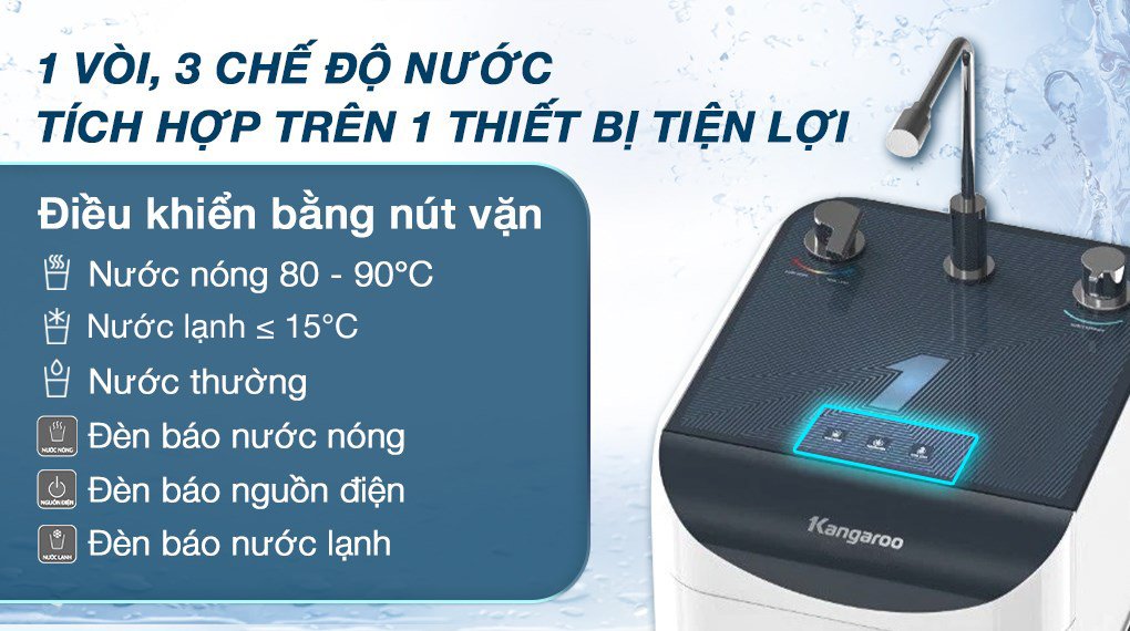 máy lọc nước ro nóng nguội lạnh hydrogen kangaroo kg10a7es 5 lõi