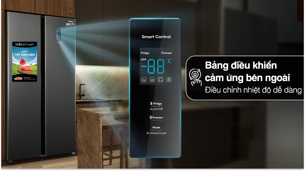 tủ lạnh casper inverter 458 lít side by side rs-460pg