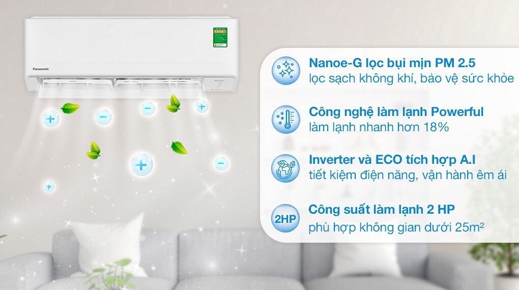 máy lạnh panasonic inverter 2 hp cu/cs-pu18akh-8 mới 2024