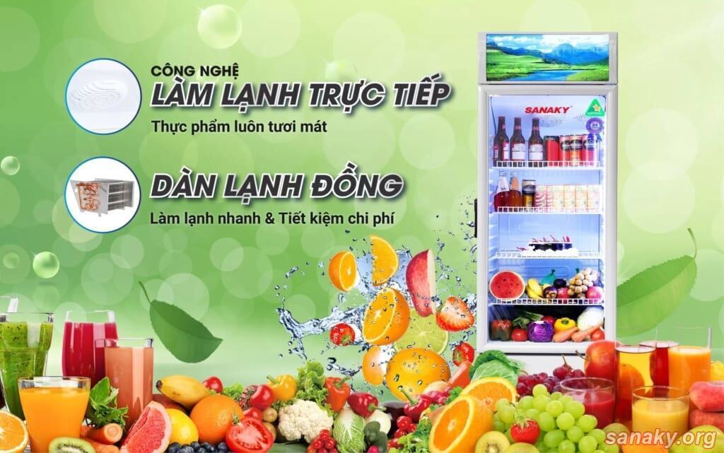 tủ mát sanaky 250 lít vh-2589k dàn đồng