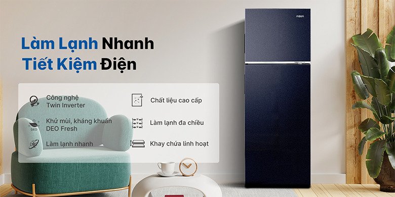 tủ lạnh aqua inverter 228 lít aqr-t278fa(sc)