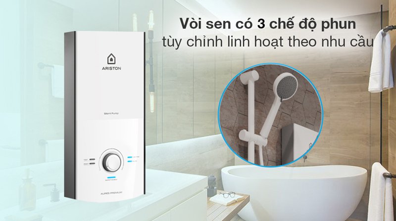 máy nước nóng trực tiếp ariston aures premium 4.5p ivory