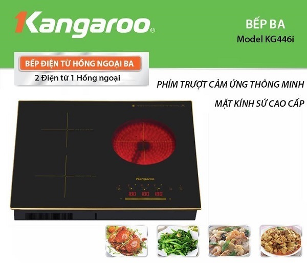 bếp ba điện từ hồng ngoại kangaroo kg446i