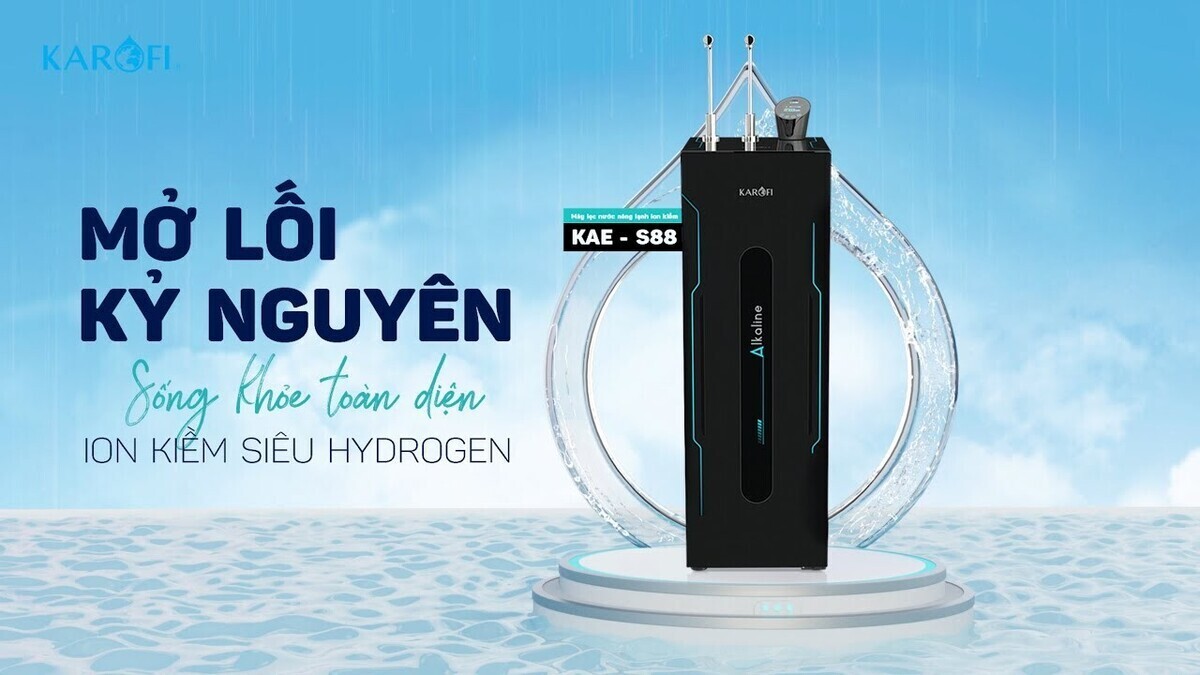 máy lọc nước nóng lạnh hydro-ion kiềm karofi kae-s86