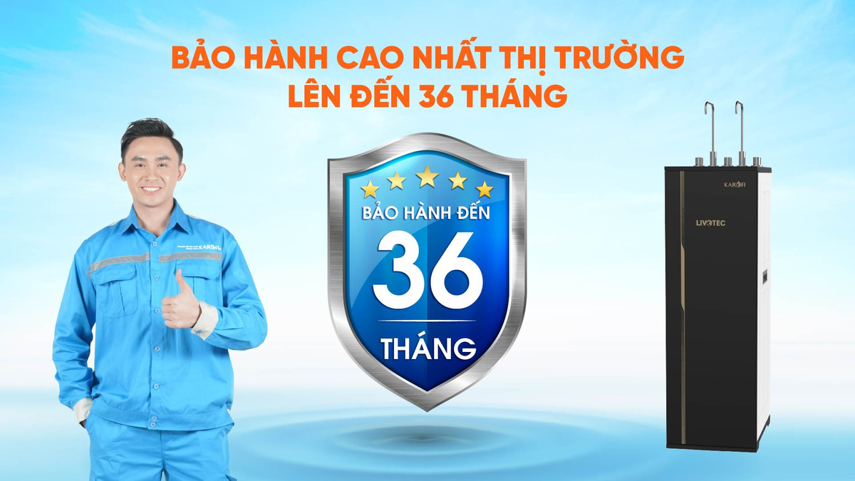 máy lọc nước nóng lạnh karofi 10 cấp lọc livotec 616