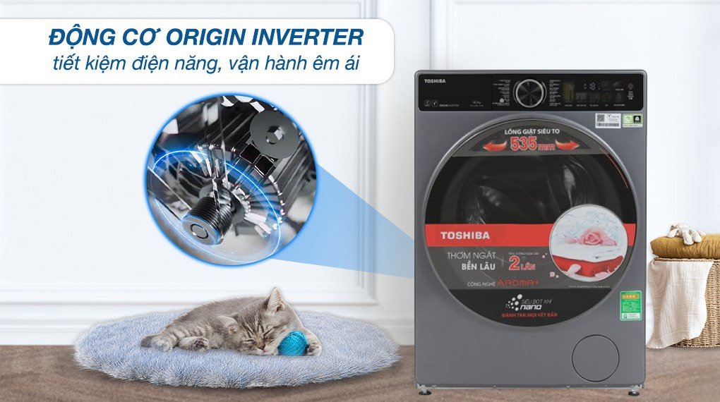 máy giặt toshiba inverter 10.5 kg tw-t25bzu115mwv(mg)