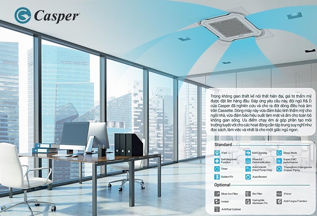 máy lạnh âm trần casper 4.0hp cc-36tl22