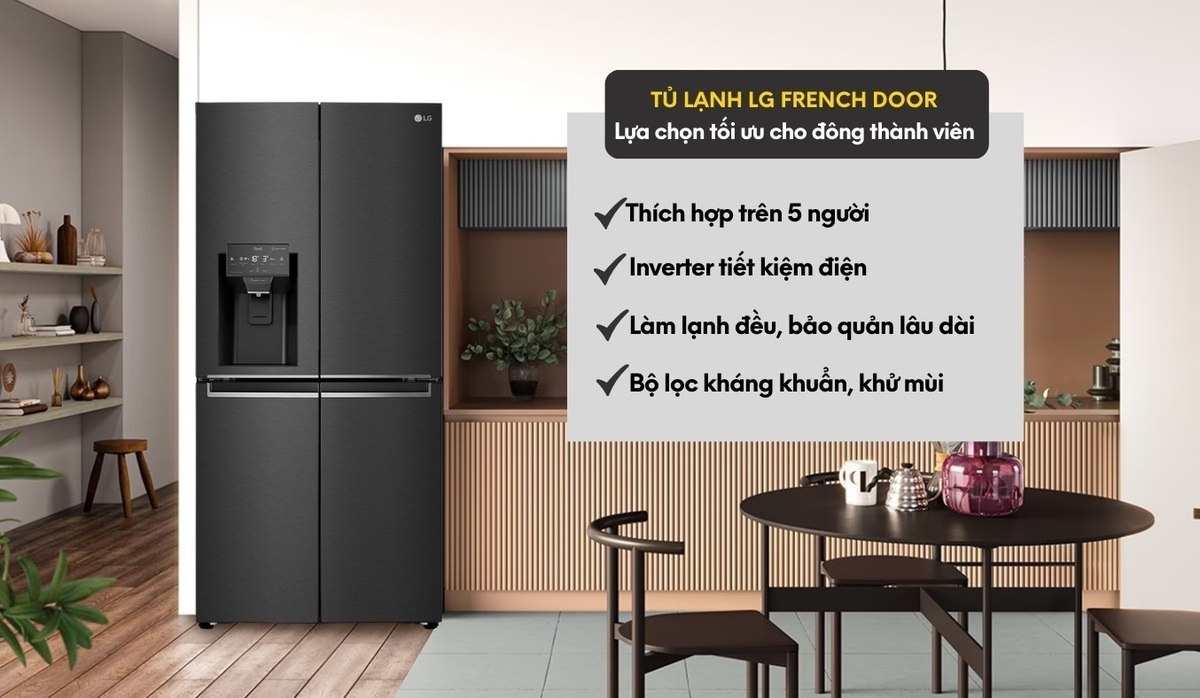 tủ lạnh lg inverter 494 lít multi door gr-d22mbi