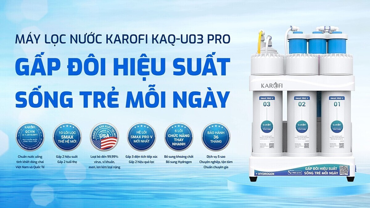 máy lọc nước karofi 10 lõi kaq-u03 pro