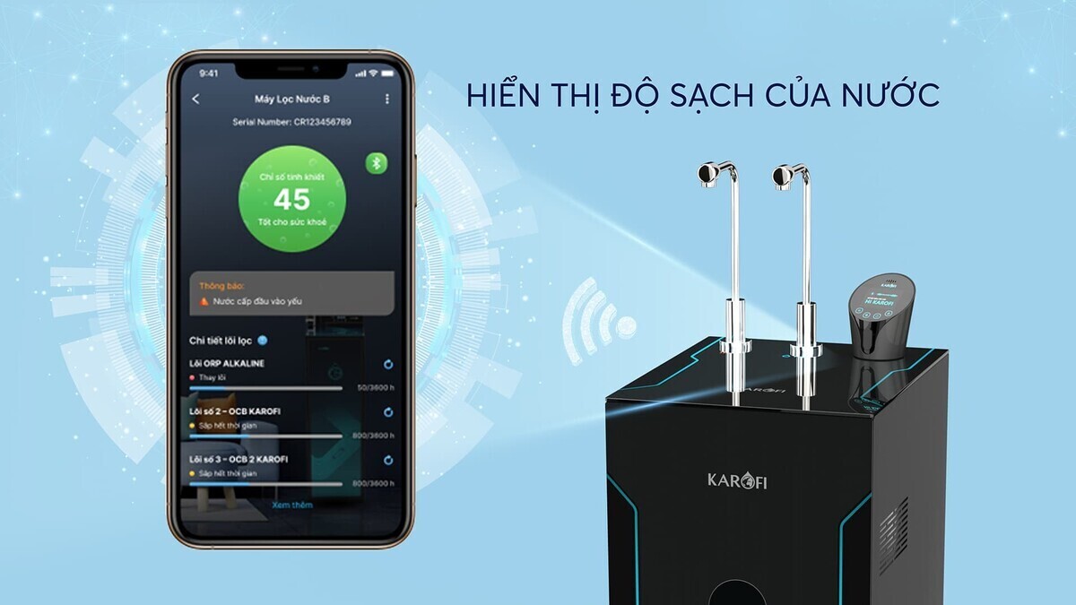 máy lọc nước nóng lạnh hydro-ion kiềm karofi kae-s86