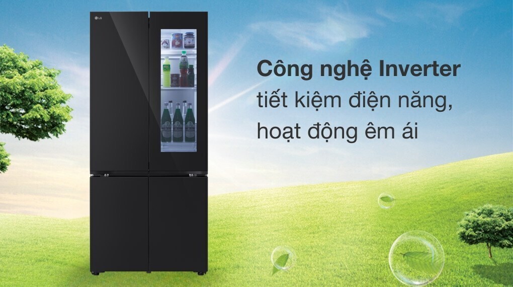 tủ lạnh lg inverter 617 lít multi door instaview lfb61blgai
