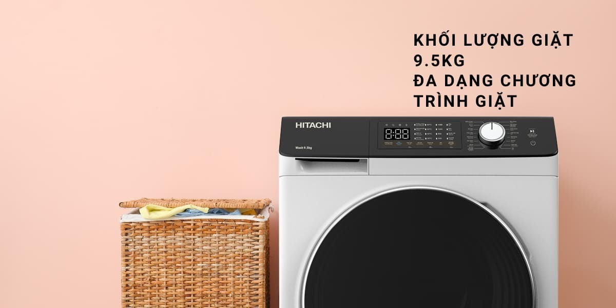 máy giặt hitachi inverter 9.5 kg bd-954hvow