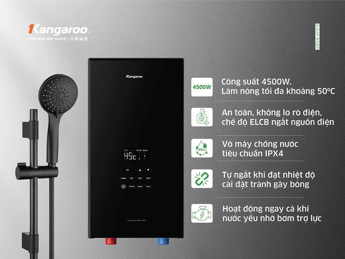 máy nước nóng trực tiếp kangaroo kgwd45p1