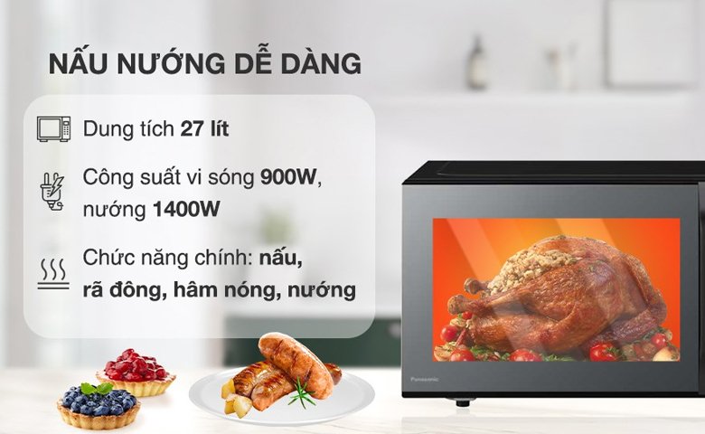 lò vi sóng có nướng panasonic nn-ct66mbyue 27 lít