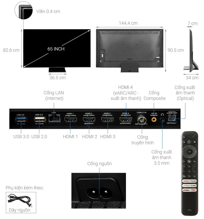 google tv qd-mini led tcl 4k 65 inch 65c755