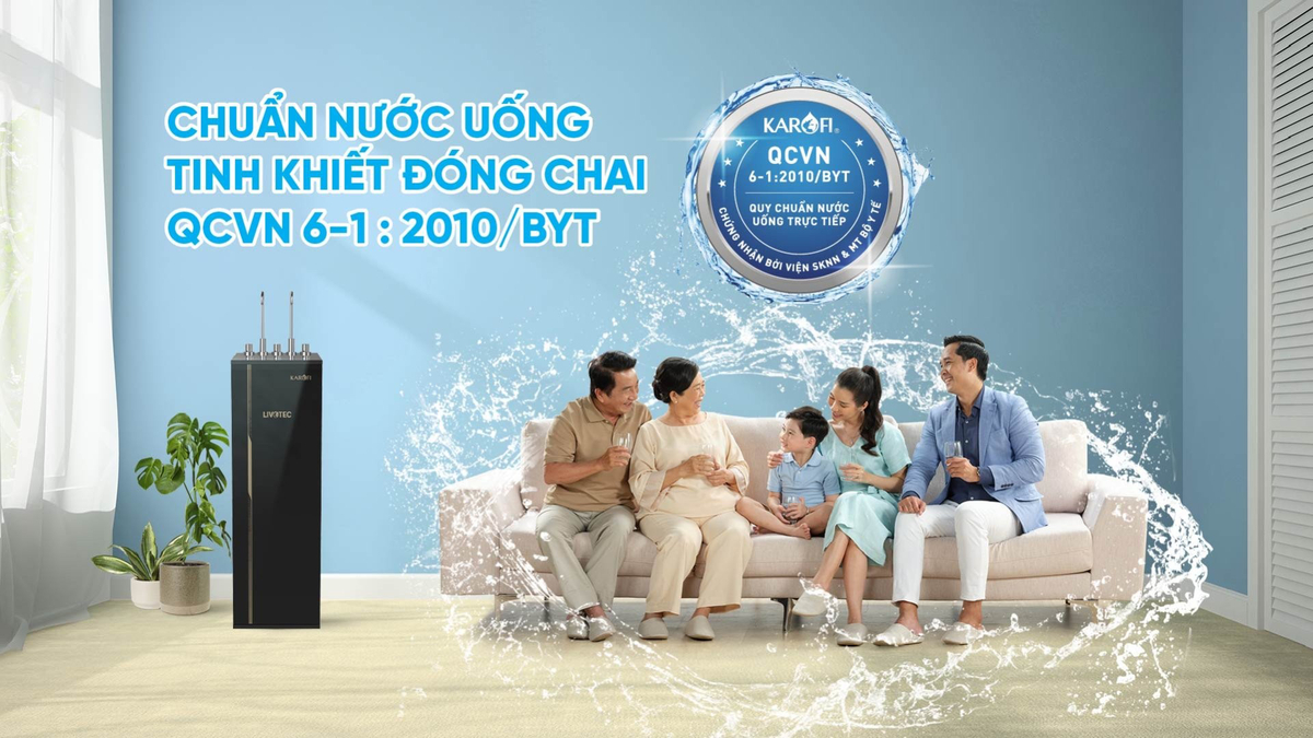 máy lọc nước nóng lạnh karofi 10 cấp lọc livotec 616