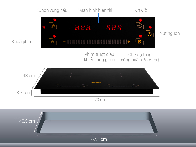 bếp từ đôi kangaroo kg856i