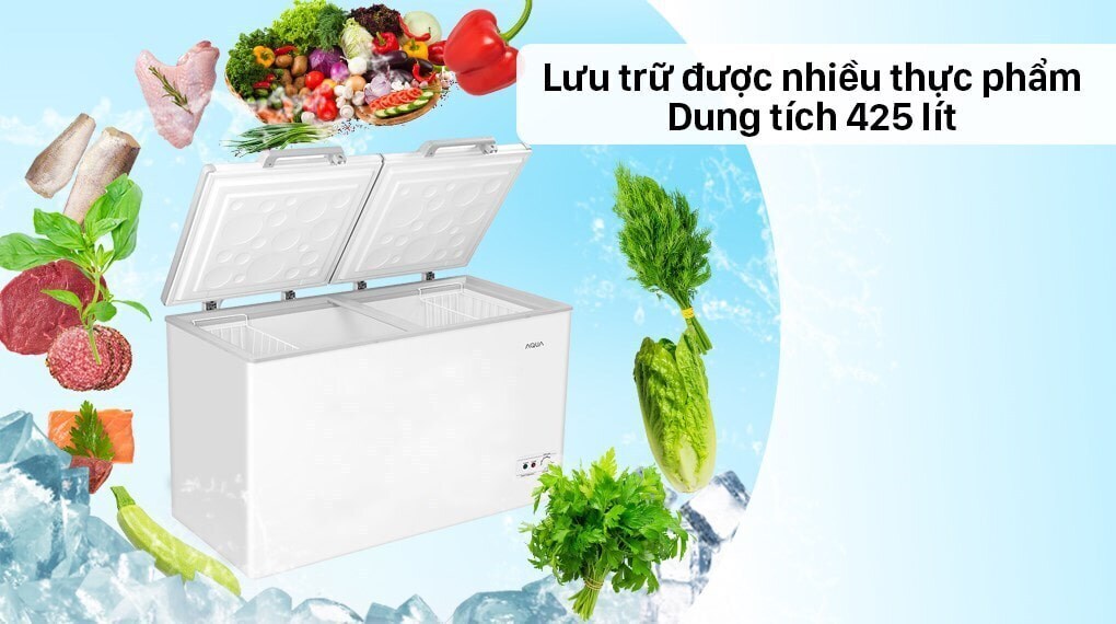 tủ đông aqua inverter 425 lít aqf-c5701e
