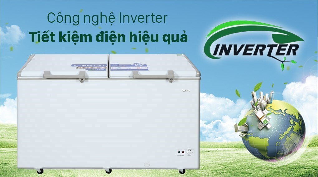 tủ đông aqua inverter 425 lít aqf-c5701e