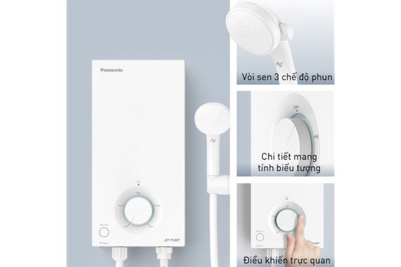 máy nước nóng trực tiếp panasonic dh-3vp1vw có bơm 3500w